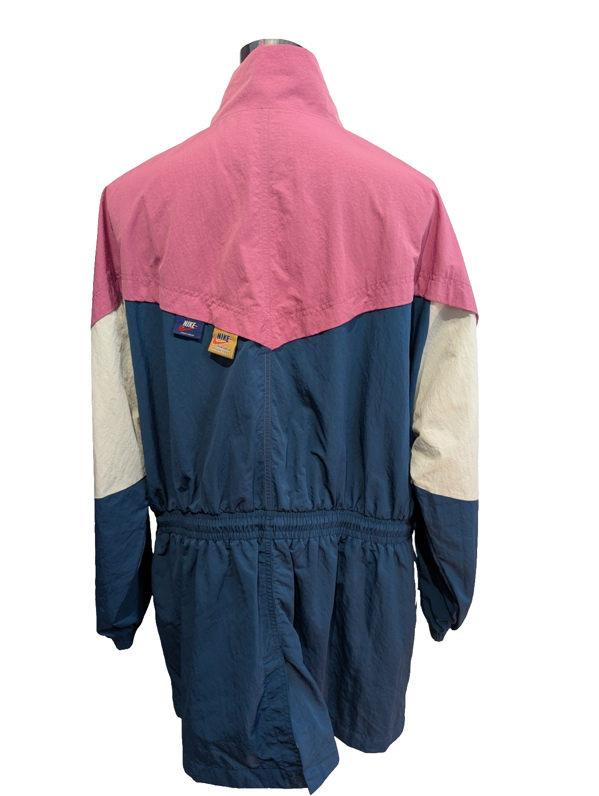 NIKE Veste Long Coupe-Vent Femme XL Rose Bleu Blanc Vintage Neuf | 322BSR