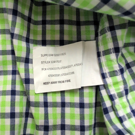Chemise Ralph Lauren Enfant XL 18-20 Vert Bleu Carreaux Shirt Button Down