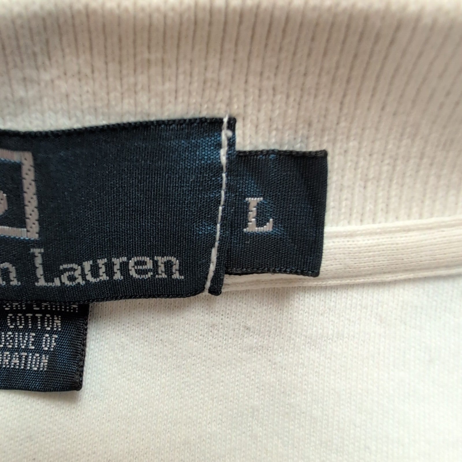 Polo Ralph Lauren Homme L Blanc Rayures Bleu Logo Rouge Manches Courtes