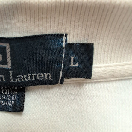 Polo Ralph Lauren Homme L Blanc Rayures Bleu Logo Rouge Manches Courtes
