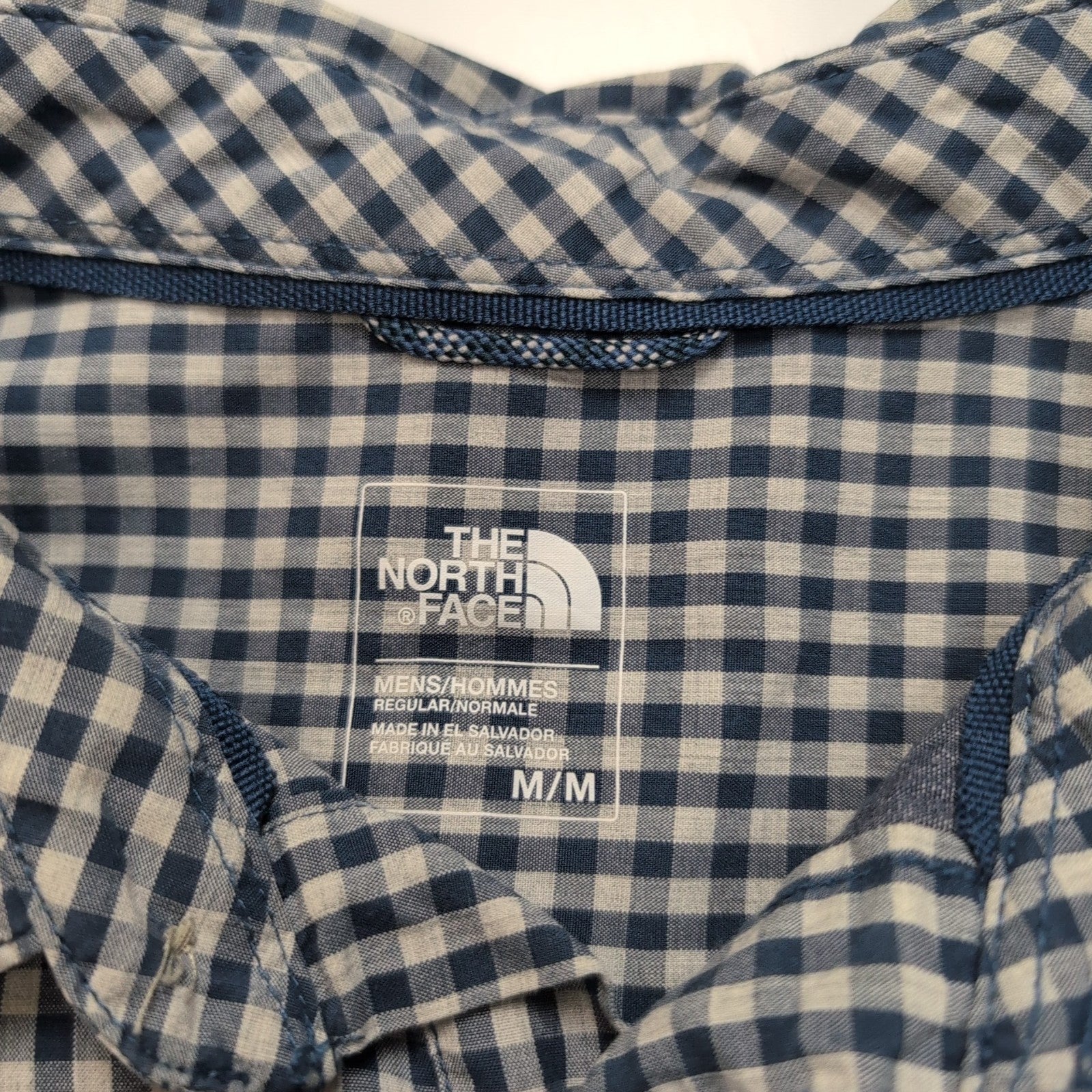 The North Face chemise bleu carreaux une poche taille M coton