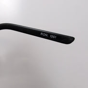 Lunettes de soleil Y2K Ovales Métal Gris et Branches Fines Noir Mat