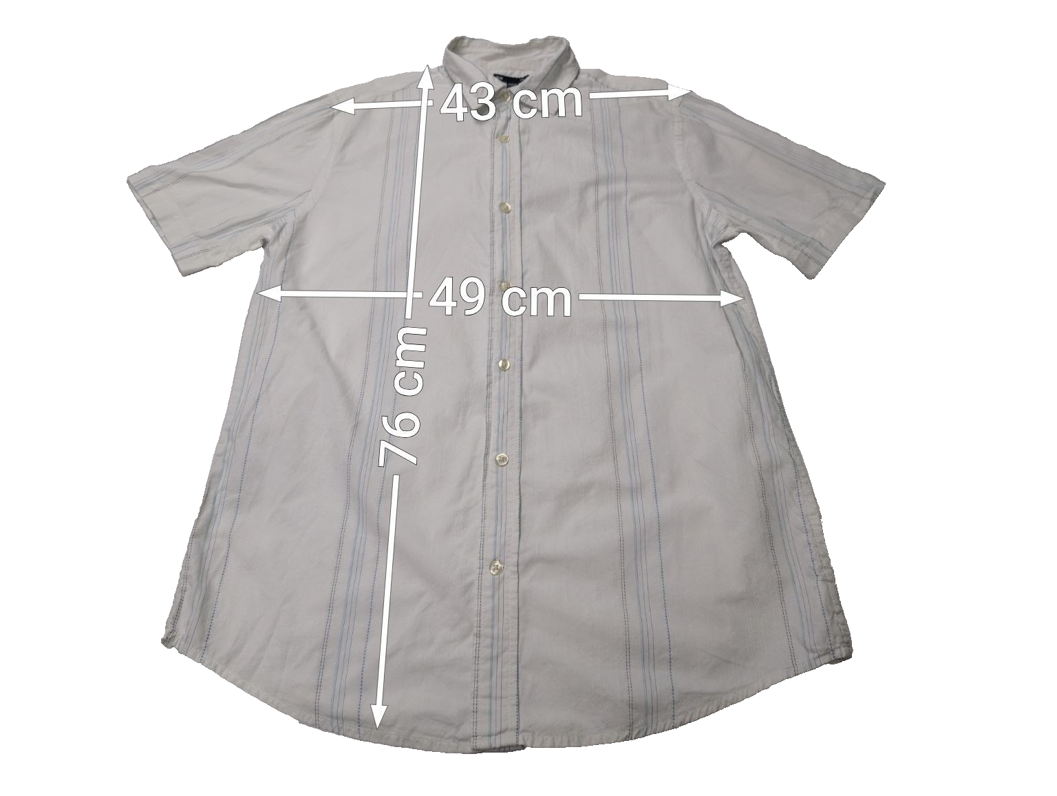 Chemise manches courtes GAP blanche rayures brodées taille M #704msch