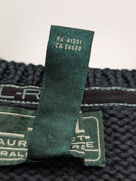 Pull femme Lauren Ralph Lauren L gris anthracite col rond coudières L-RL