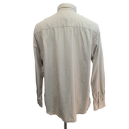 Chemise Nautica beige rayures kaki violet manches longues 1 poche M