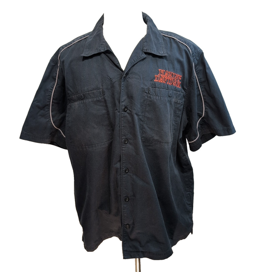 Chemise Harley Davidson 2XL Noire Tête de Mort Flammes Brodée USA