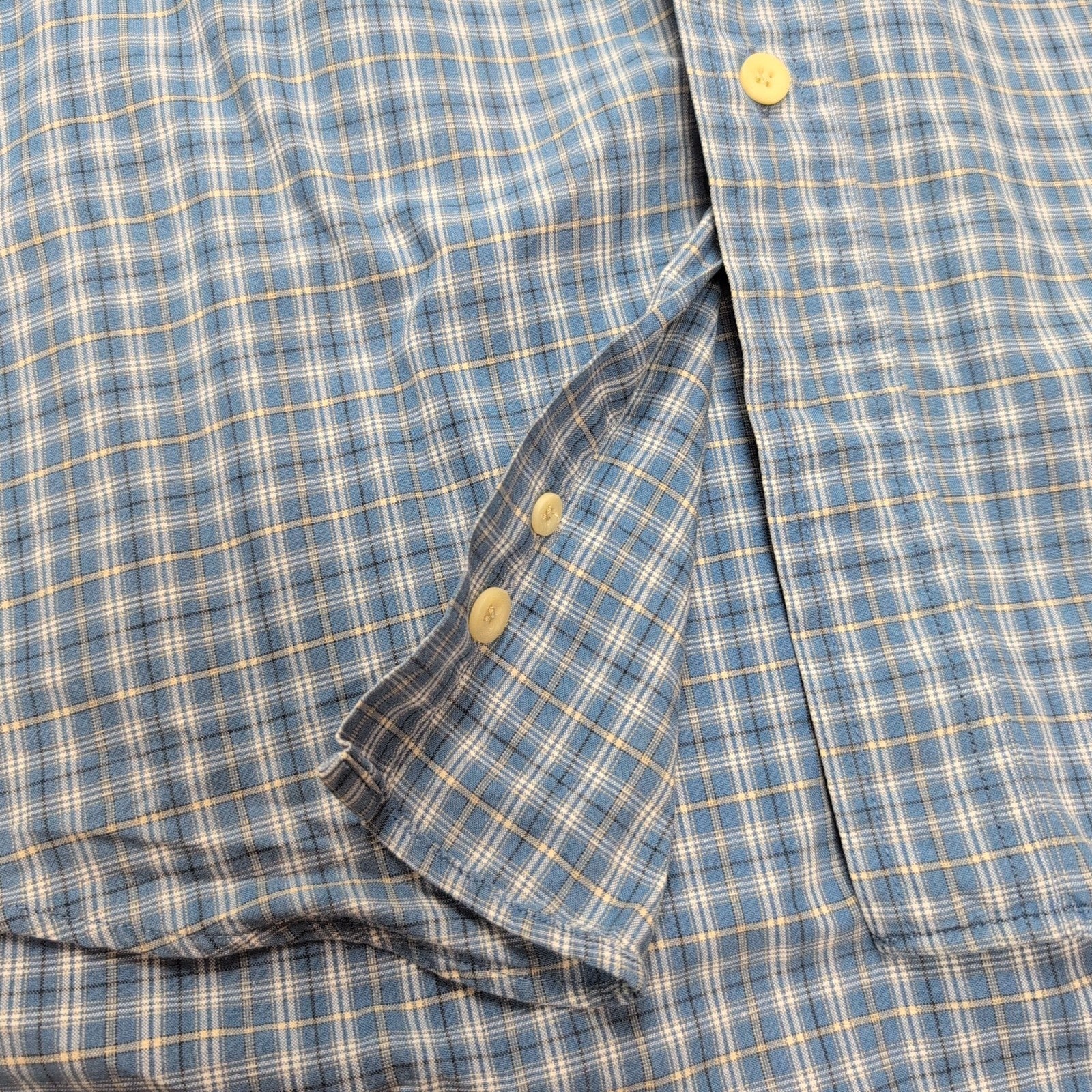 Chemise CHAPS Ralph Lauren bleue à carreaux manches courtes taille M #13e