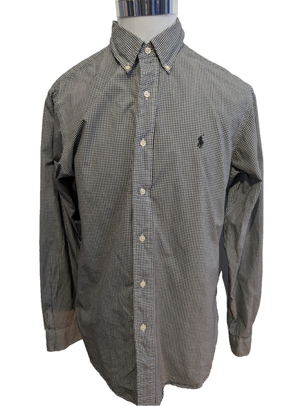 Chemise Polo Ralph Lauren Shirt L Custom Fit Carreaux Noir Button Down