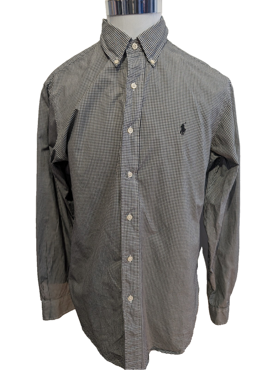 Chemise Polo Ralph Lauren Shirt L Custom Fit Carreaux Noir Button Down
