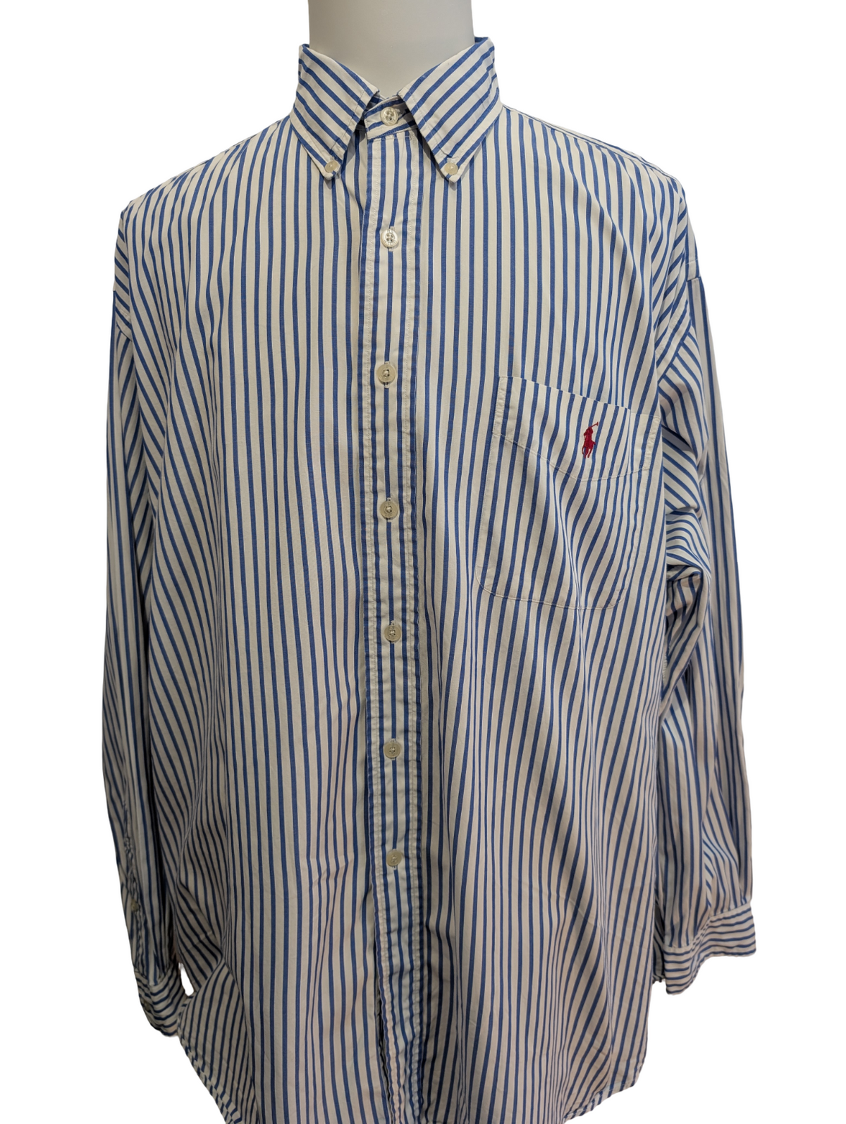 Chemise Ralph Lauren Golf Tilden XXL 3XL Rayures Bleues Shirt Button Down