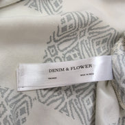Chemise Hawaïenne Denim & Flower L Beige Vert Motifs Viscose