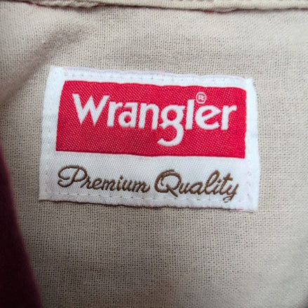 Chemise Wrangler bordeaux vintage workwear manches courtes à poches taille L
