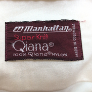 Chemise Manhattan Qiana Vintage Taille M/L Blanc Cassé Grand Col Pointe