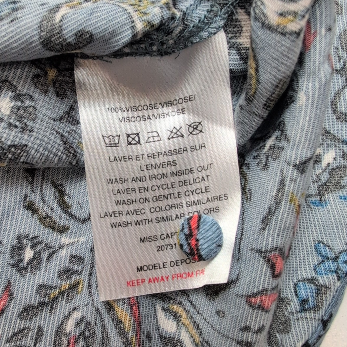 Haut Femme Haut Femme MISS TaTaille 38 Bleu Motif Cachemire Manches Longues Neuf
