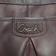 Sac Coach cuir bordeaux rouge vin bandoulière 36 cm très bon état