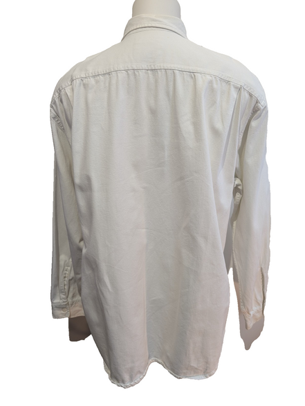 CHEMISE LEVI'S Jean Blanc Denim XL TG Homme Vintage 2 Poches Coton