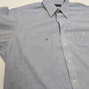 Chemise Pierre Cardin L/XL Bleu 60% Coton Poche Boutonnée Vtg Manches longues
