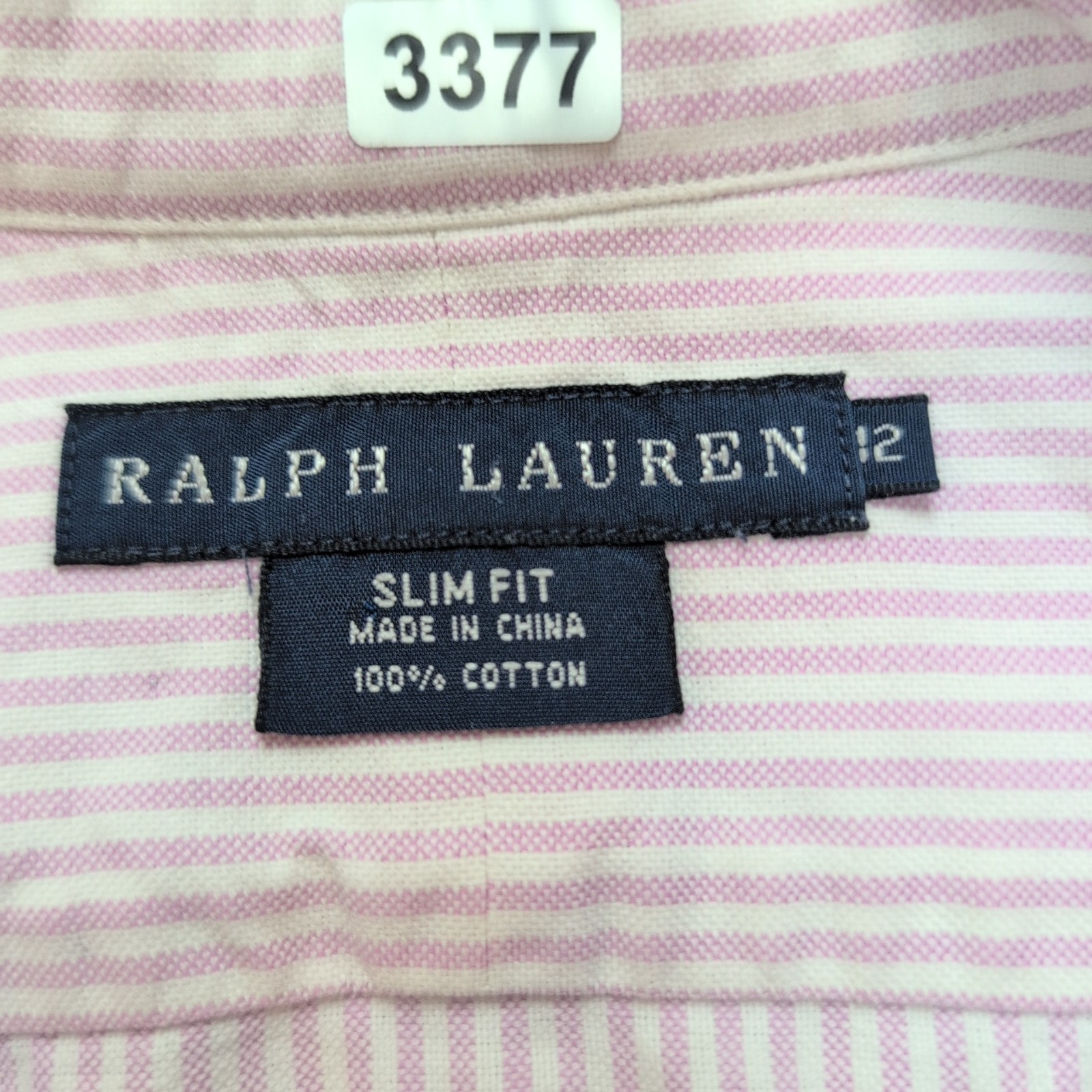 Chemise Ralph Lauren Femme M/L Slim Fit Rose Rayures Oxford 100% Coton