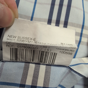 Chemise BURBERRY 100% Coton Bleu Carreaux L XL Logo Brodé Poche Boutonnée
