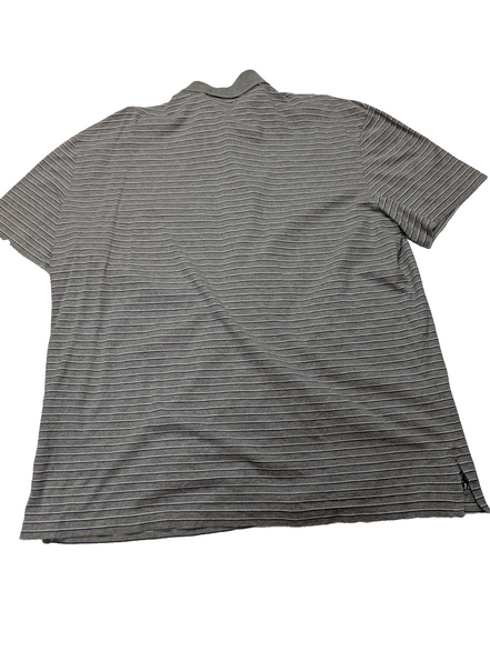 Polo manches courtes Polo Ralph Lauren L gris rayures Pima Lisle logo bas