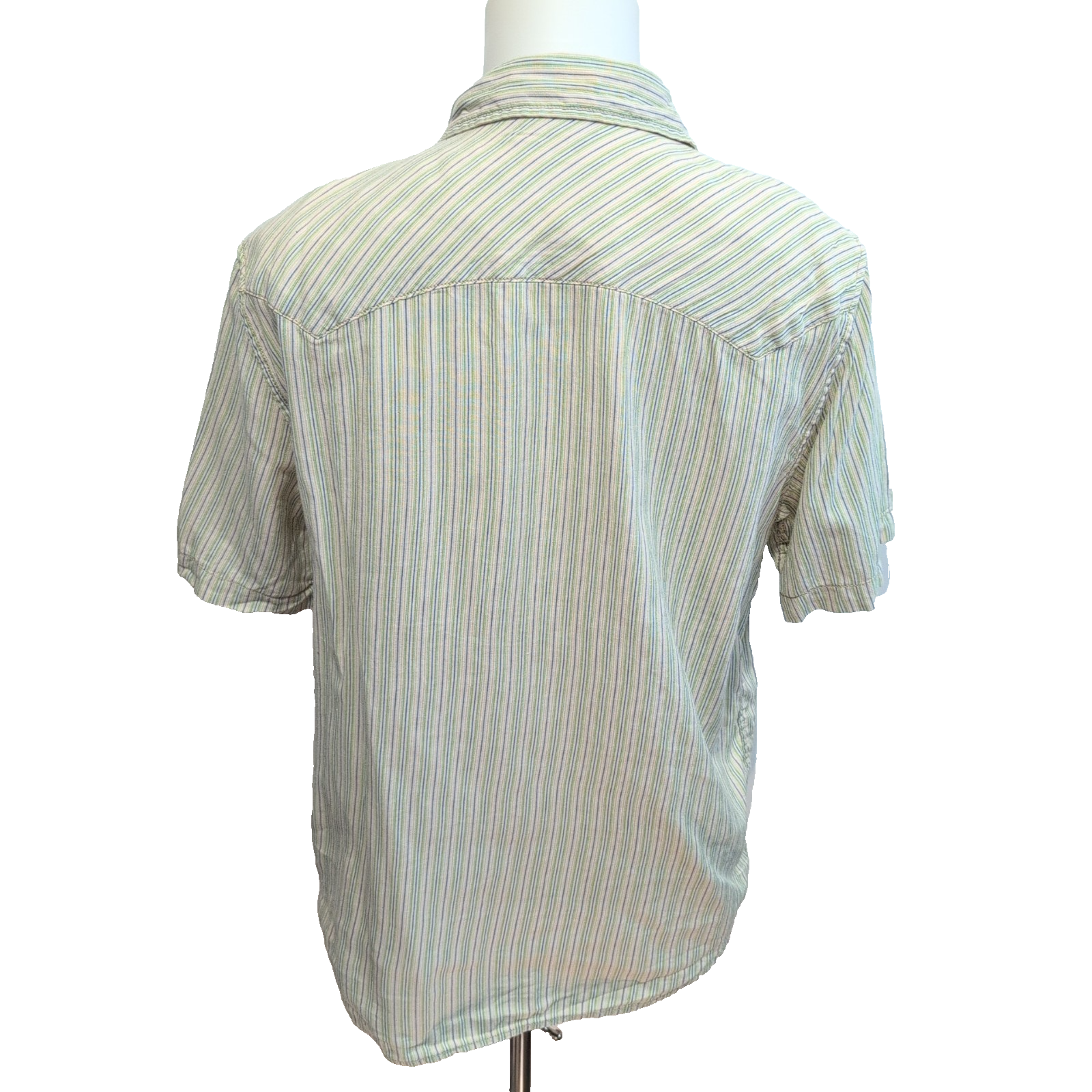 Levi’s chemise western rayures vert bleu boutons pression ambre taille L