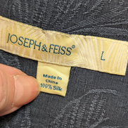 Chemise Hawaïenne JOSEPH & FEISS 100% Soie Marine Feuillage - Taille L