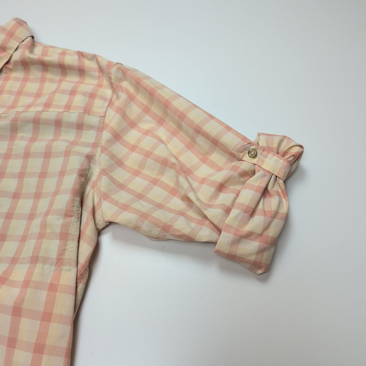 Chemise Patagonia XL Saumon Crème Carreaux Nylon Recyclé Poches Zip