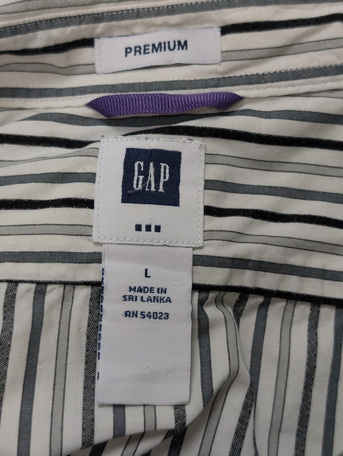 Chemise GAP blanche à rayures noires taille L #103msch