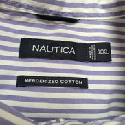 Chemise Nautica XXL Violet Rayures 100% Coton Mercerisé Logo Brodé