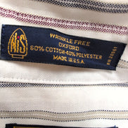 Chemise Arrow Made in USA XL Oxford Blanc Rayures manches courtes