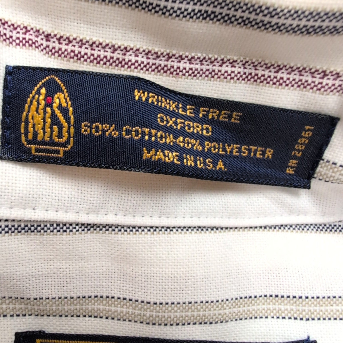 Chemise Arrow Made in USA XL Oxford Blanc Rayures manches courtes
