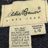 Pull EDDIE BAUER Vintage Ethnique MADE IN USA Laine Bleu Marine Taille L Femme