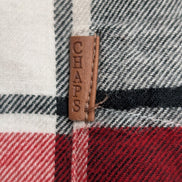 CHAPS Flanelle Rouge Noir M Logo Cuir NEUF VINTAGE 100% Coton | 316S