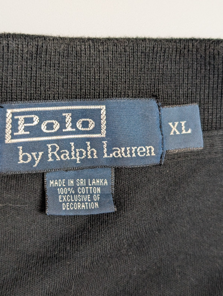 Polo manches courtes Polo Ralph Lauren XL noir uni logo rouge coton