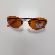 Lunettes de soleil JD Optical Y2K Ovales Sans Monture Ambre Métal Noir Mat