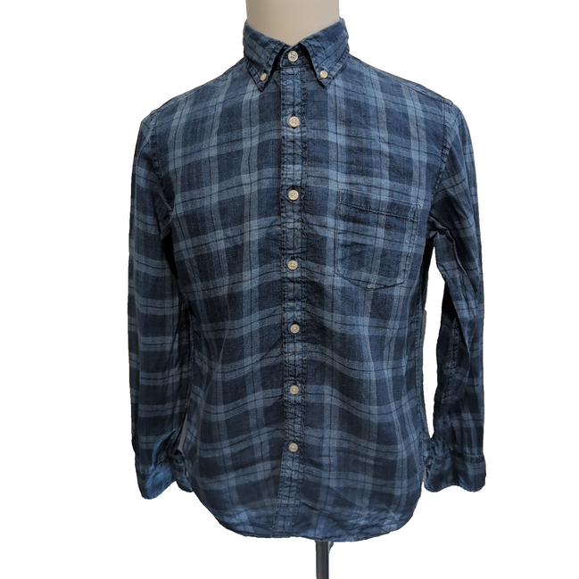 Chemise J.Crew Taille M Slim Bleu à Carreaux 100% Lin Baird McNutt