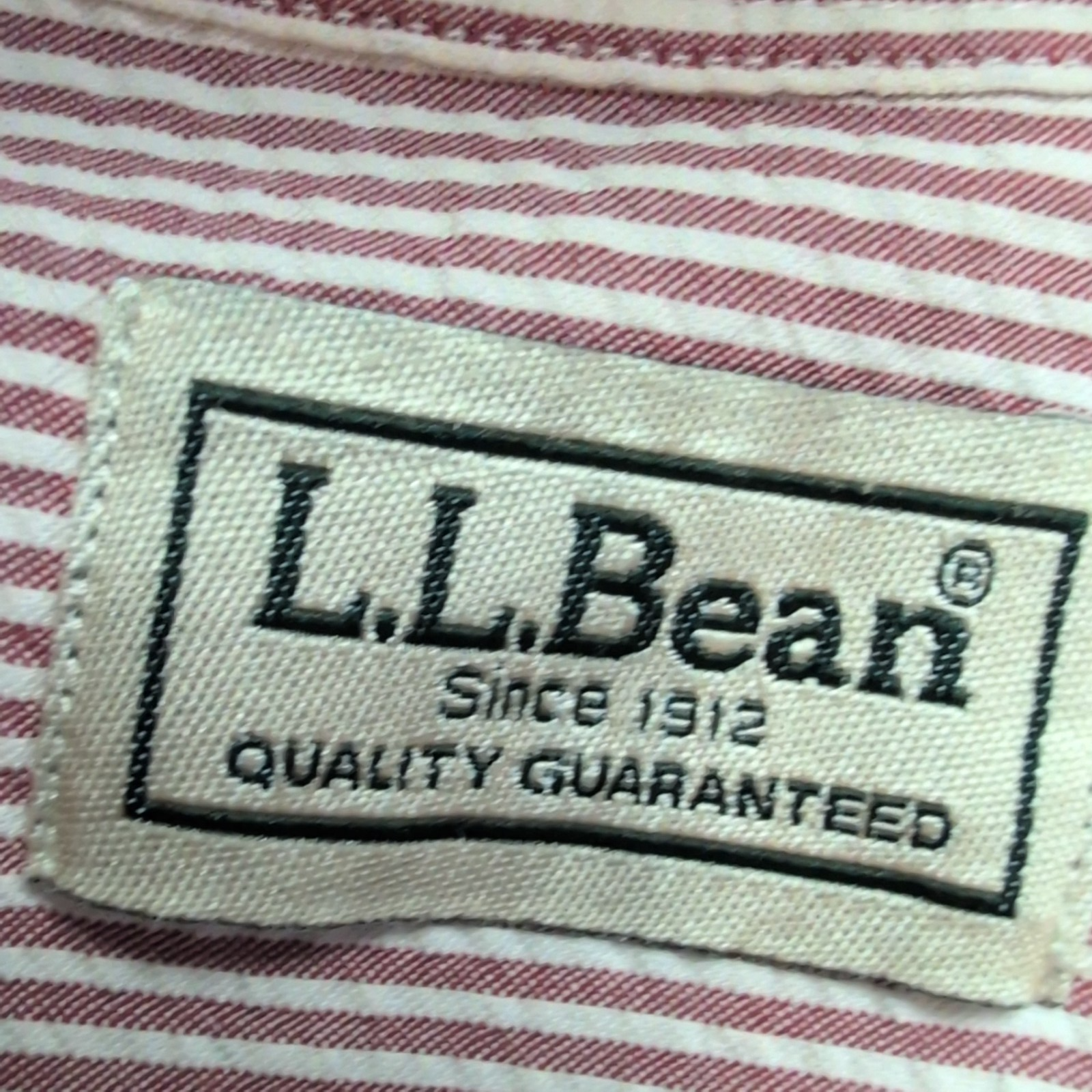Chemise L.L. Bean à rayures rouges manches courtes taille XL #115e