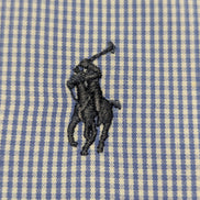 Chemise Polo Ralph Lauren Shirt Blake L XL Vichy Bleu Logo Noir Button Down