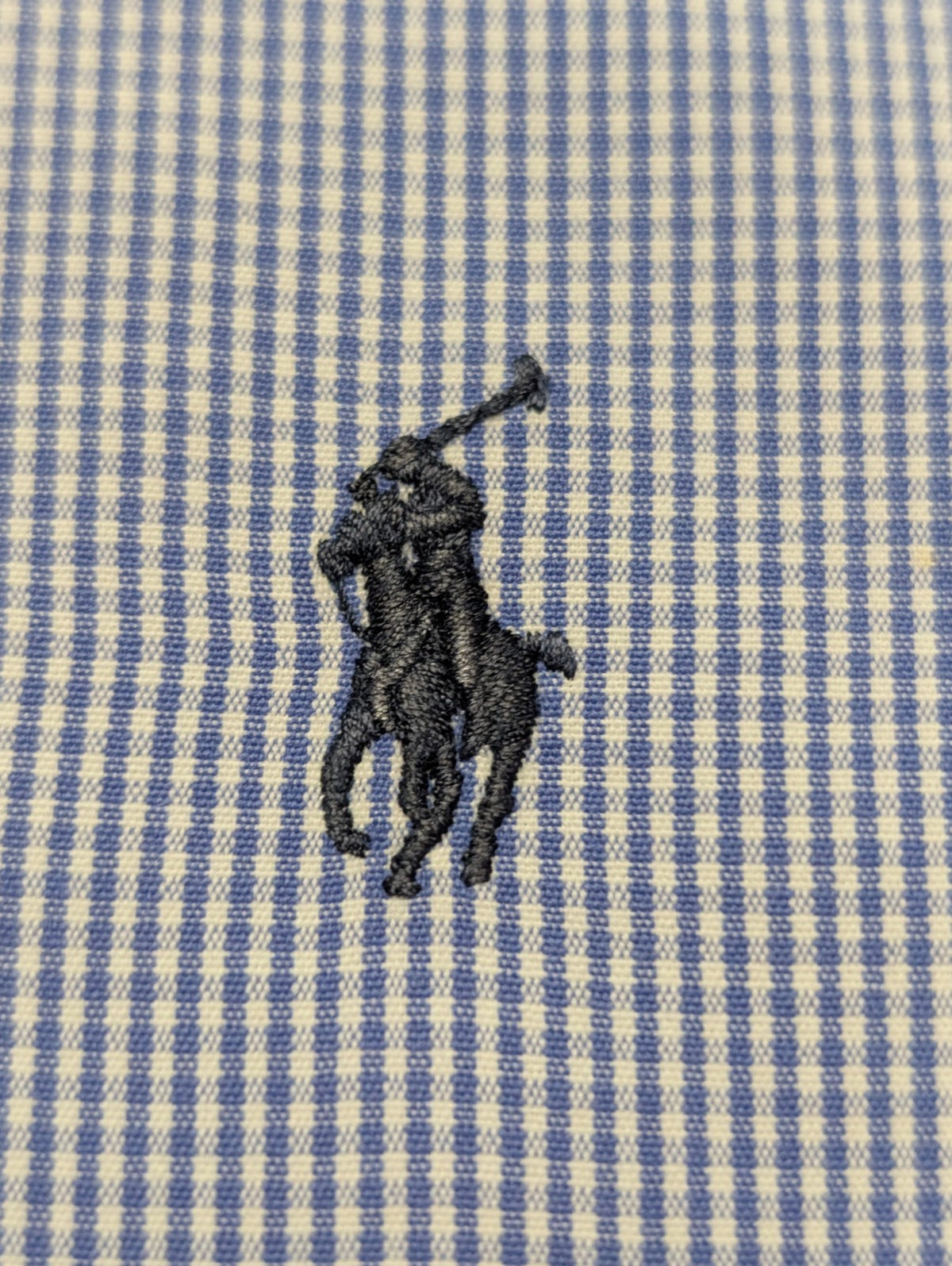 Chemise Polo Ralph Lauren Shirt Blake L XL Vichy Bleu Logo Noir Button Down