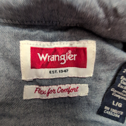 Chemise Wrangler orange uni manches courtes taille L #100e