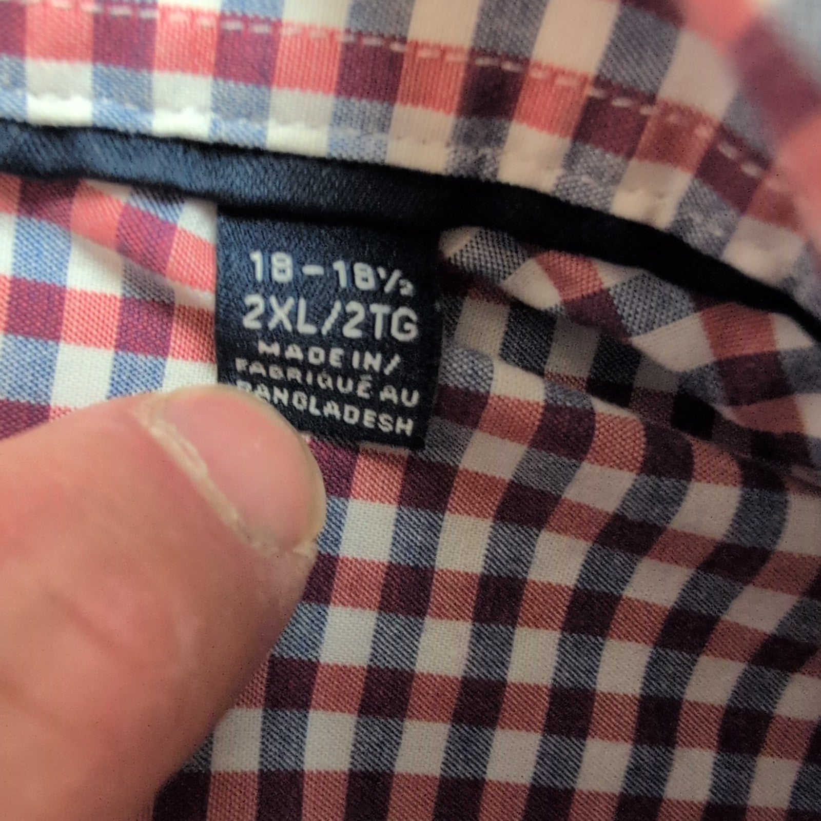 Chemise Tommy Hilfiger 2XL 3XL carreaux rouge bleu manches courtes coton
