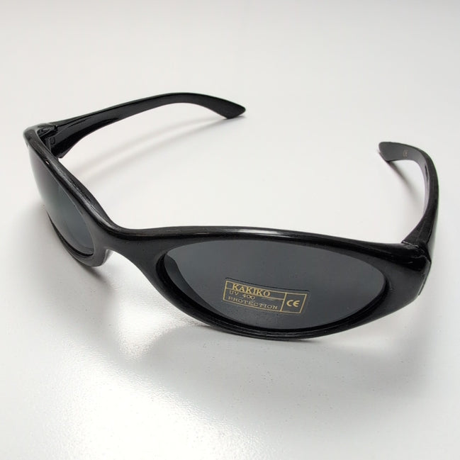 KAKIKO Lunettes de Soleil Ovales Noir Style Y2K Motif Mat et Brillant