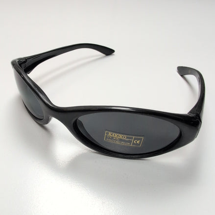 KAKIKO Lunettes de Soleil Ovales Noir Style Y2K Motif Mat et Brillant