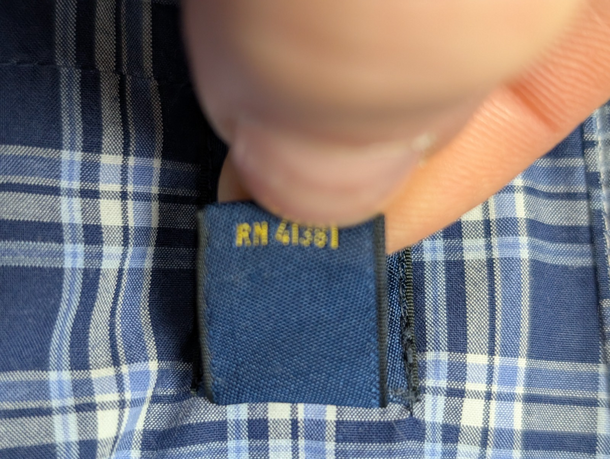 Chemise Polo Ralph Lauren Shirt M Carreaux Bleu Blanc Button Down Logo Marine