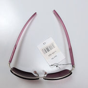 Lunettes de soleil Y2K Rectangulaires Bordeaux et Monture Métal Grise
