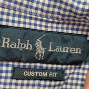 Chemise Polo Ralph Lauren Shirt Blake XL Vichy Bleu Logo Marine Button Down