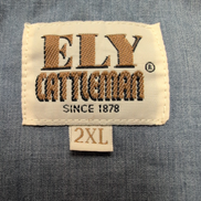 Chemise Western Ely Cattleman 2XL Bleu effet jean Guitare Boutons Pression