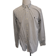 Chemise Ralph Lauren Taille L Carreaux Noir Blanc 100% Coton Logo Noir