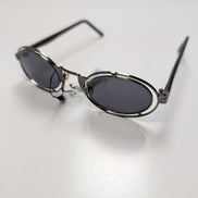 Lunettes de soleil Y2K Branche semi large Métal et PVC Noir Gris