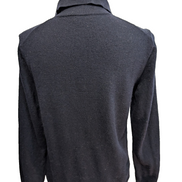 Pull Hugo Boss Femme Taille L Bleu Marine 100% Laine Mérinos Col Boutonné